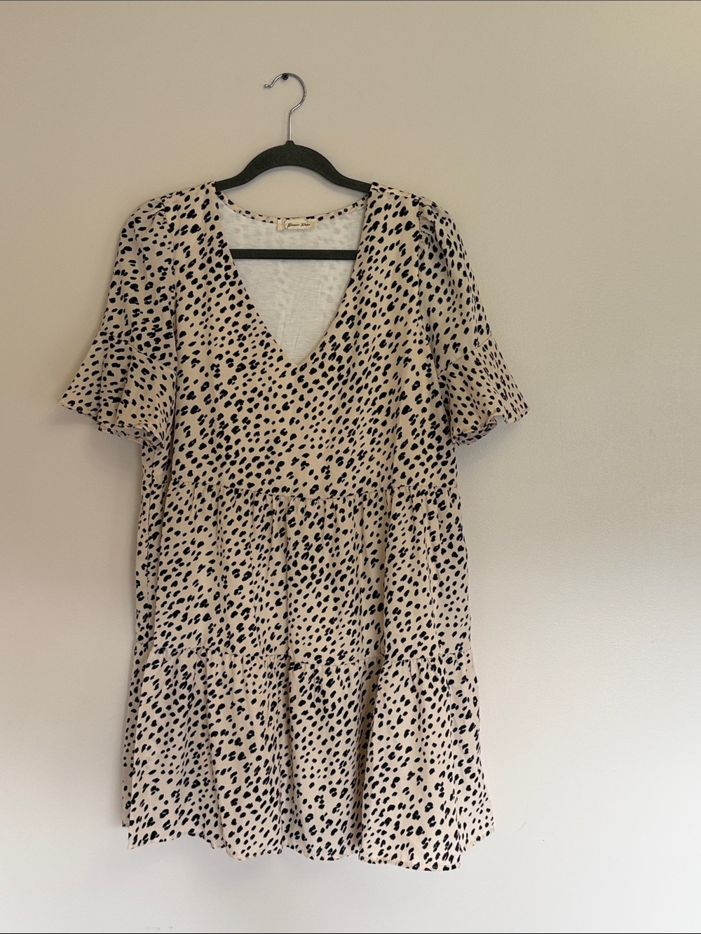 Beeson River Cream Dress with Black Spotted Print